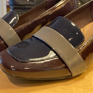 Clarks Patent Leather.Blue,purple, grey.Size8